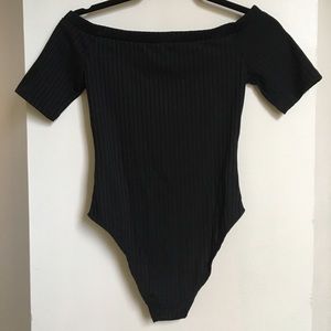Shein off the shoulder ribbed bodysuit